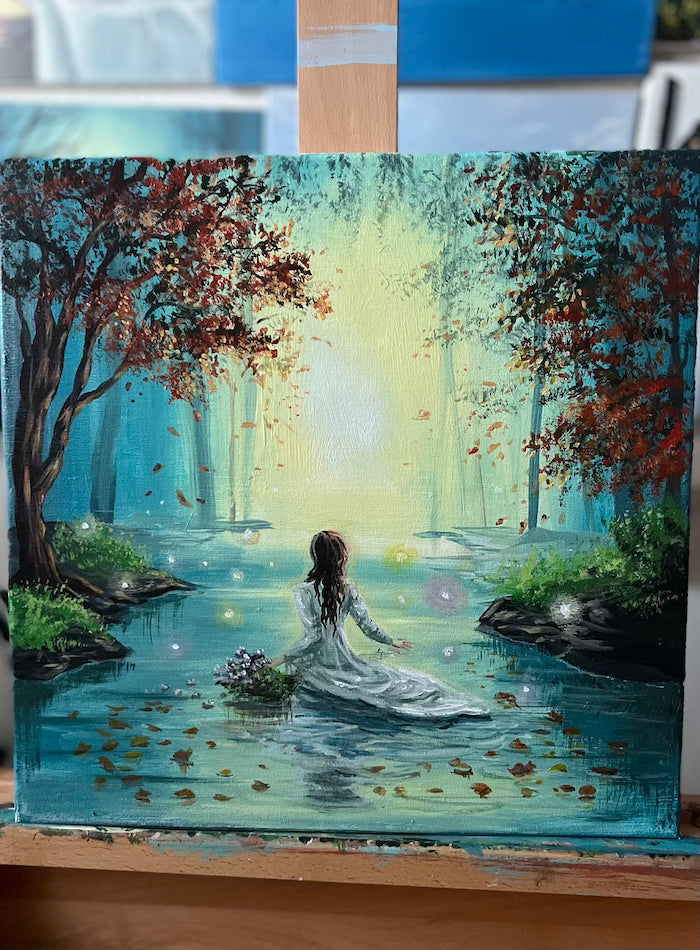 Enchanted forest in fall painting